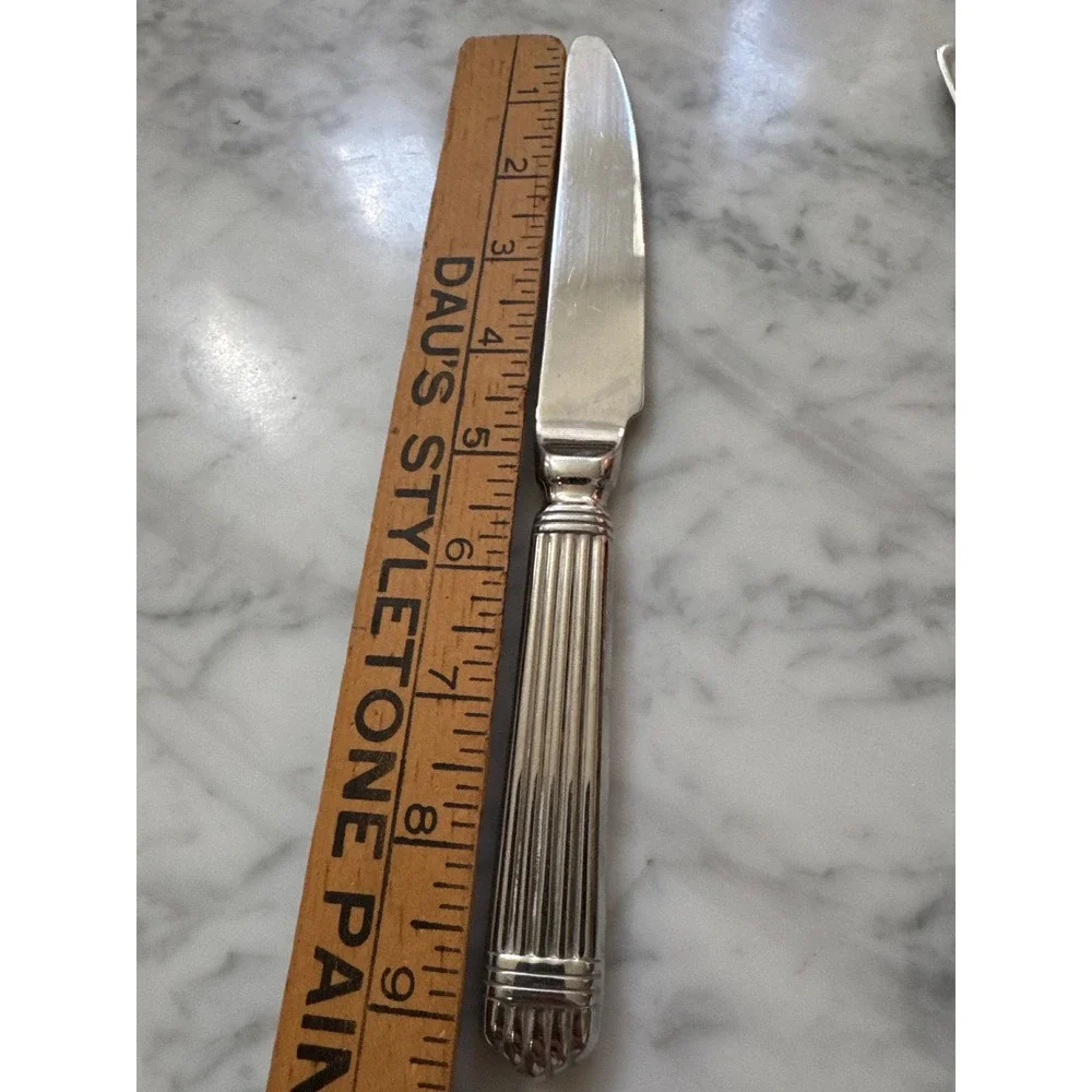 Wallace Silver Chardonnay Stainless Steel Dinner Knives Set of 3 Ribbed 9.25